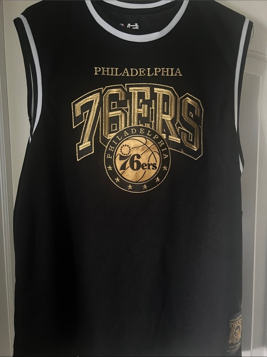 NBA Other - NBA Philadelphia 76ers Black and Gold Sleeveless Basketball Jersey